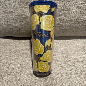 Starbucks Texas yellow rose tumbler with straw